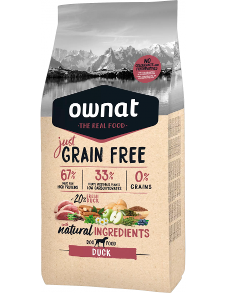 Ownat Dog Adult Grain Free Just Ànec. EAN 8429037014101 / 8429037014118
