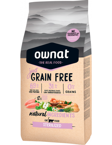 Ownat Cat Adult Grain Free Just Sterilized Chicken. EAN 8429037016938 / 8429037016952 / 8429037016945