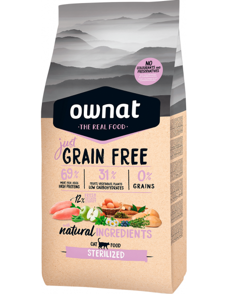 Ownat Cat Adult Grain Free Just Sterilized Chicken. EAN 8429037016938 / 8429037016952 / 8429037016945