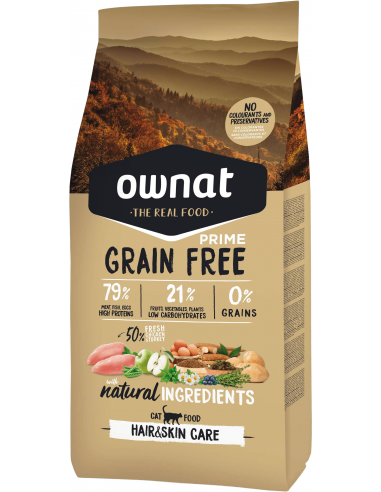 Ownat Cat Prime Grain Free Adult Hair & Skin Care. EAN 8429037016587