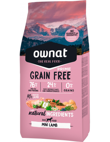 Ownat Dog Adult Mini Grain Free Prime Lamb. EAN 8429037016389