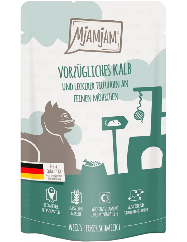 MjAMjAM Cat Vedella amb Gall Dindi i Pastanagues 125 gr. EAN 4260512870690