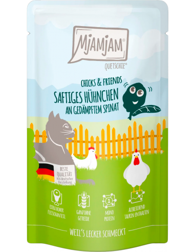 MjAMjAM Cat Pollo con Espinacas al Vapor 125 gr. EAN 4255634603592