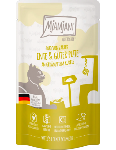 MjAMjAM Cat Duo Pato y Pavo con Calabaza al Vapor 125 gr. EAN 4255634604919