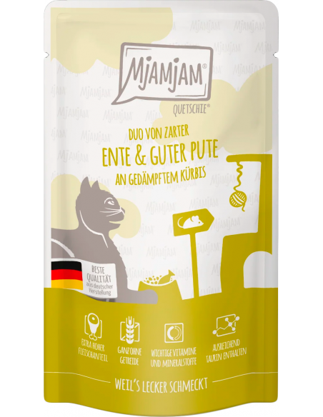 MjAMjAM Cat Ànec i Gall Dindi amb Carbassa al Vapor 125 gr. EAN 4255634604919