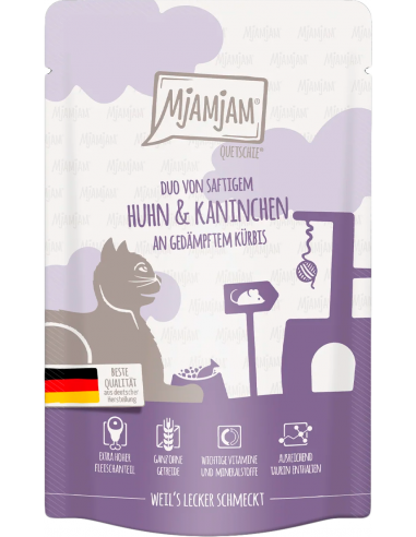 MjAMjAM Cat Duo Pollo y Conejo con Calabaza al Vapor 125 gr. EAN 4255634605039