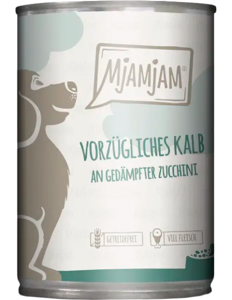 MjAMjAM Dog Ternera con Calabacín al Vapor 400 gr. EAN 4260512871079