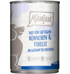 MjAMjAM Dog Duo Pollastre i Truita amb Carbassó al Vapor 400 gr. EAN 4200634602359