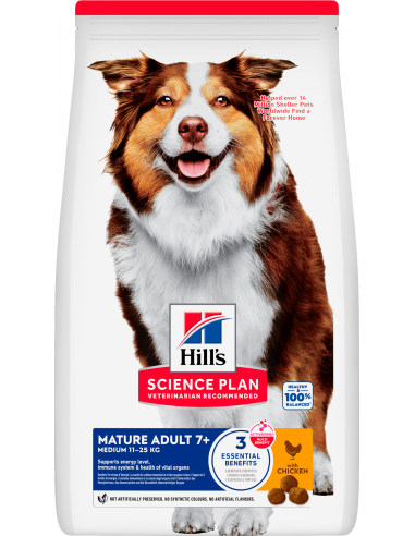Hill`s Science Plan Dog Mature Adult +7 Medium Pollastre