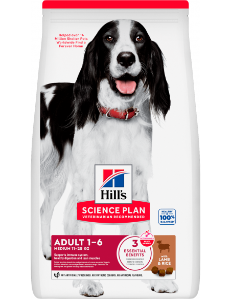 Hill`s Science Plan Dog Adult Medium Cordero