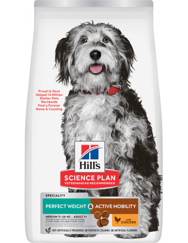 Hill`s Science Plan Dog Adult Medium Perfect Weight & Active Mobility