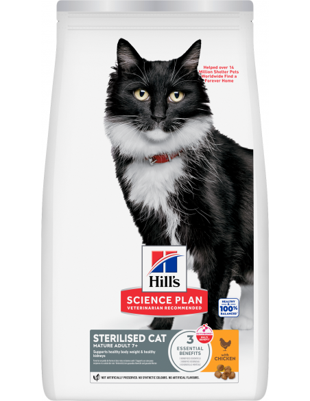 Hill`s Science Plan Cat Mature Adult 7+ Sterilised Pollo