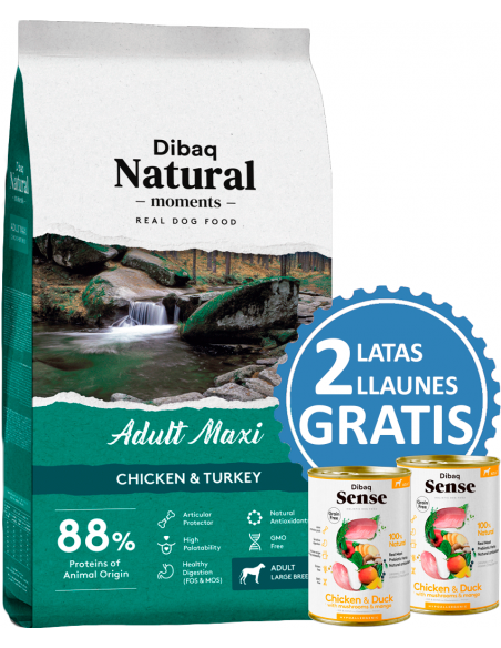 Dibaq Natural Moments Adult Maxi Pollo y Pavo. EAN 8424160024966