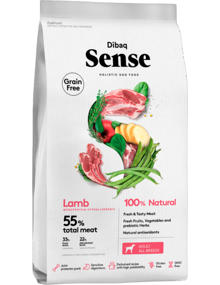Dibaq Sense Adult Grain Free Cordero. EAN 8424160024386 / 8424160024393