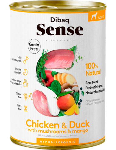 Dibaq Sense Adult Grain Free Pollastre i Ànec Paté 380 gr. EAN 8424160024430