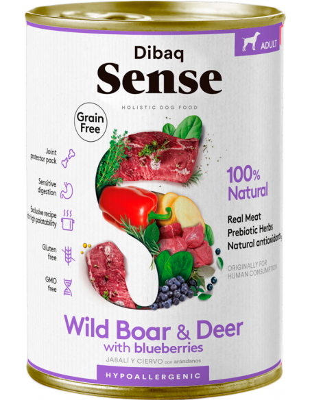 Dibaq Sense Adult Grain Free Jabalí y Ciervo Paté 380 gr. EAN 8424160024461