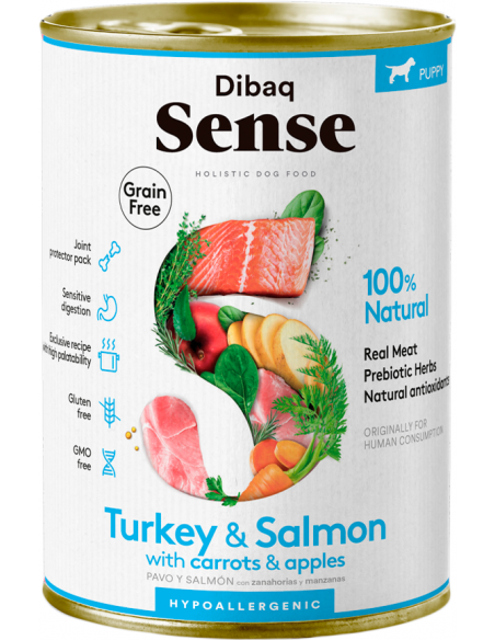 Dibaq Sense Puppy Grain Free Salmó i Gall Dindi Paté 380 gr. EAN 8424160024423