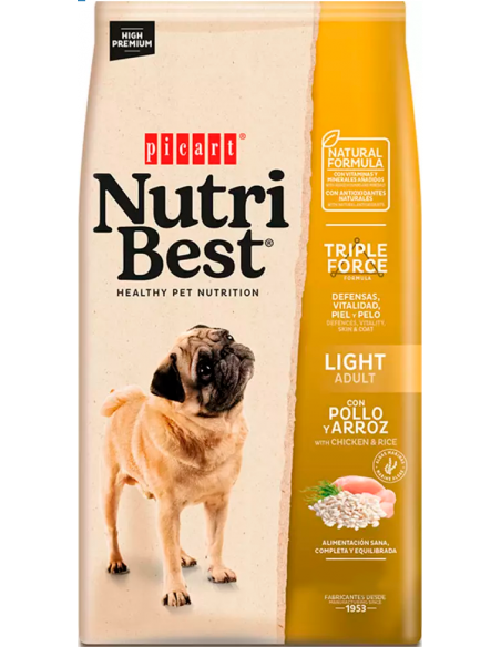 Picart Nutribest Dog Adult Light Pollastre i Arròs