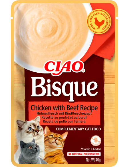 Ciao Cat Bisque Pollastre amb Vedella 40 gr. EAN 4262365738547