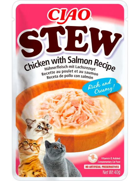 Ciao Cat Stew Estofado Pollo con Salmón 40 gr. EAN 4262365738431