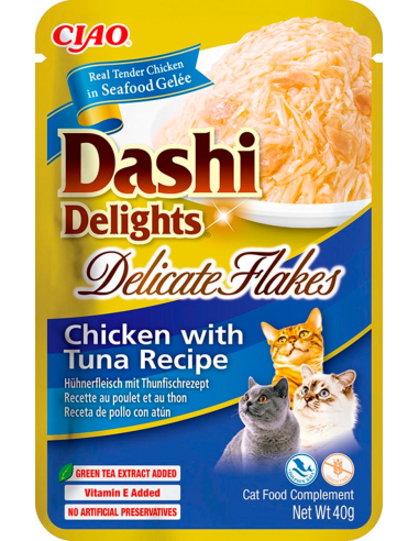 Ciao Cat Dashi Delights Delicate Flakes Pollo con Atún 40 gr. EAN 4262365731043