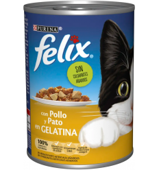 Purina Felix Adult Trossets de Pollastre i Ànec en Gelatina 400 gr. EAN 8410168093066