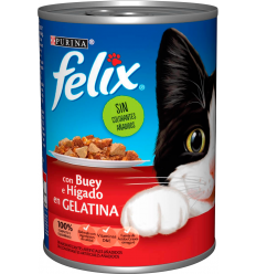 Purina Felix Adult Trossets de Bou i Fetge en Gelatina 400 gr. EAN 8410168092991