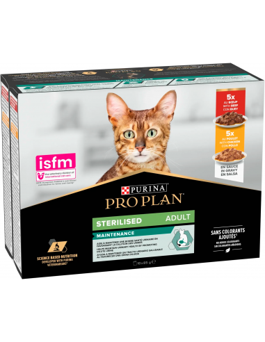 Purina Pro Plan Cat Adult Sterilised Maintenance Pollastre i Bou en Salsa 10x85gr. 8445290855473
