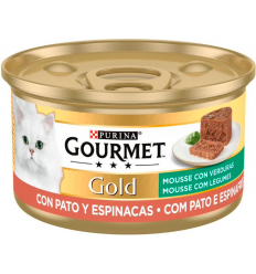 Purina Gourmet Gold Adult Mousse Pato y Espinacas 85 gr. 7613033047510