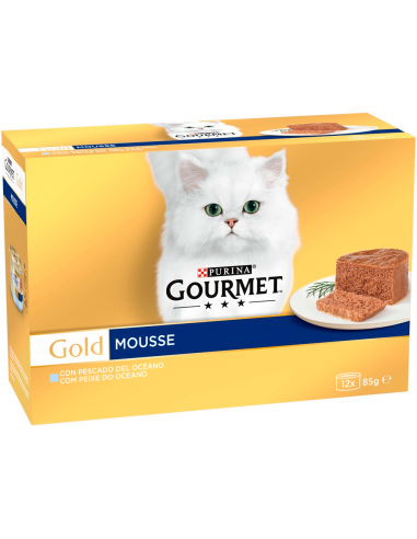 Purina Gourmet Gold Adult Pack Mousse Pescado del Océano 12x85 gr. 7613033301094