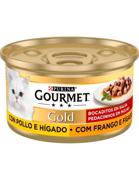 Purina Gourmet Gold Adult Bocaditos en Salsa Pollo e Hígado 85 gr. EAN 7613032881542