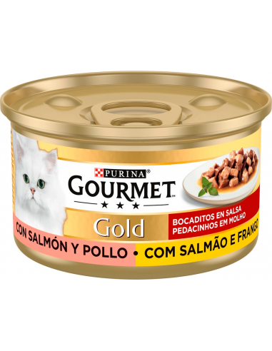 Purina Gourmet Gold Adult Mossets Salmó i Pollastre 85 gr. EAN 80361497