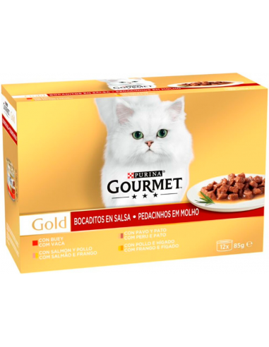 Purina Gourmet Gold Adult Bocaditos en Salsa Multi Pack 12x85 gr. EAN 7613034414281