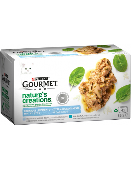 Purina Gourmet Nature`s Creations Adult Mini Filets Peix i Tonyina