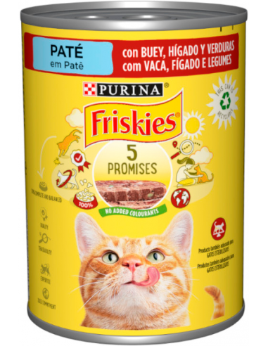 Purina Friskies Cat Buey, Hígado y Verduras Paté 400 gr. 8410100070605