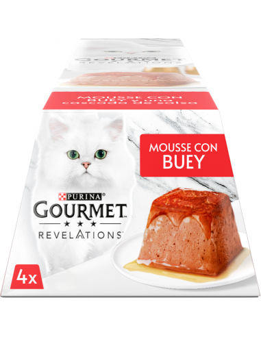 Purina Gourmet Revelations Adult Mousse Bou amb Salsa 4 x 57gr. 7613287191946