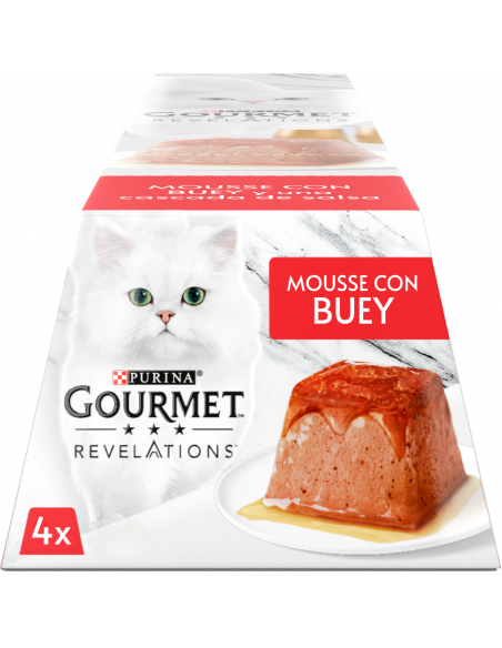 Purina Gourmet Revelations Adult Mousse Buey con Salsa 4 x 57gr. 7613287191946
