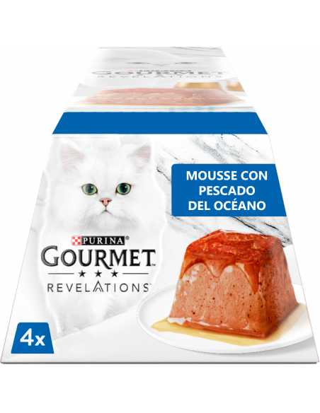 Purina Gourmet Revelations Adult Mousse Pescado del Océano con Salsa 4 x 57gr. 8445290984678