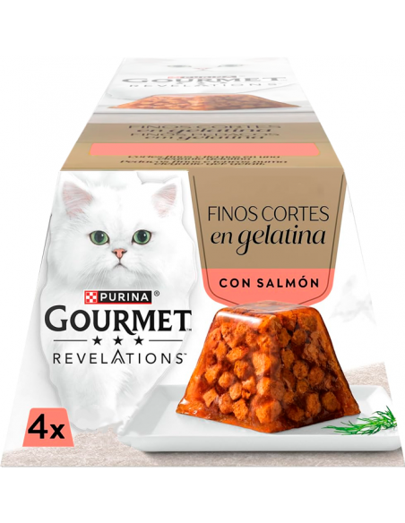 Purina Gourmet Revelations Adult Finos Cortes Salmón en Gelatina
