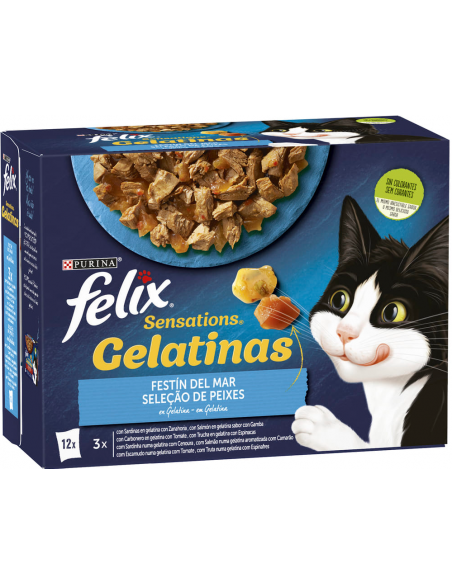 Purina Felix Sensations Festín del Mar en Gelatina 12x85gr. 7613287495440