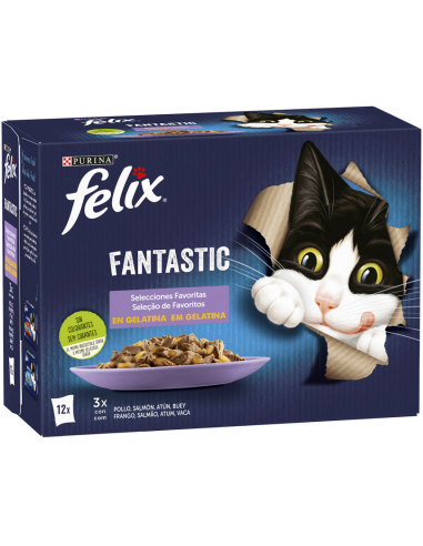 Purina Felix Fantastic Selecciones Favoritas en Gelatina 12x85gr. 7613287495099