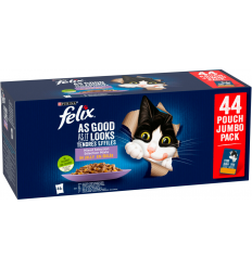 Purina Felix Fantastic Selección de Sabores en Gelatina Jumbo Pack 44 x 85 gr. 7613039932308