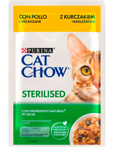 Purina Cat Chow Adult Sterilised Pollastre en Salsa 85 gr. 8445290426277