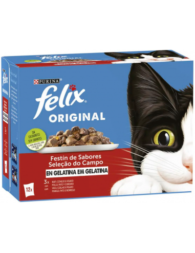 Purina Felix Original Festín de Sabores en Gelatina 12 x 85 gr. 7613287484956
