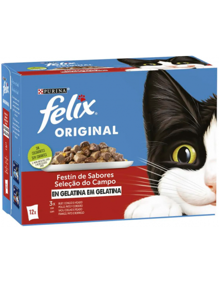 Purina Felix Original Festí de Sabors en Gelatina 12 x 85 gr. 7613287484956