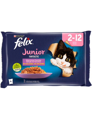 Purina Felix Fantastic Junior en Gelatina 4 x 85 gr. 7613287492074