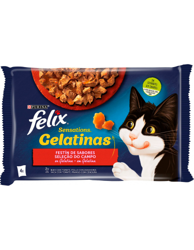 Purina Felix Sensations Festí de Sabors en Gelatina 4 x 85 gr. 7613287494344