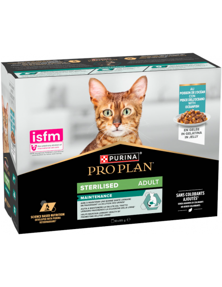Purina Pro Plan Cat Adult Sterilised Multipack Pescado en Gelatina 10 x 85 gr. 8445290988751