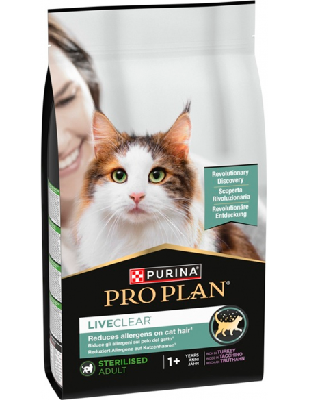 Purina Pro Plan Cat LiveClear Adult Sterilised Pavo 1,4 kg. 7613287232564