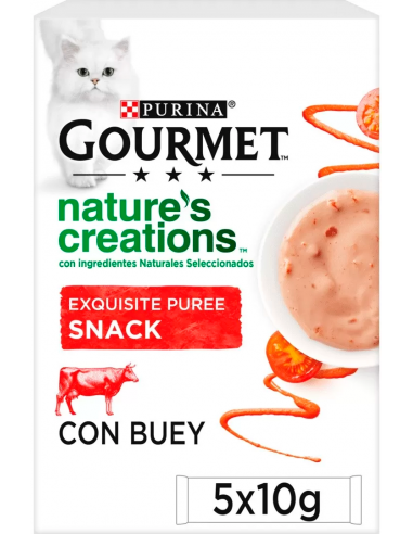 Purina Gourmet Nature`s Creations Puré Bou i Tomàquet 5 x 10 gr. 7613037999396